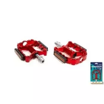 Педали HOGGER MTB алюминиевые, 109x90мм, резьба 9/16", промподшипники, красные, PDHG605SBRD