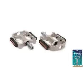 Педали HOGGER MTB алюминиевые, 109x90мм, резьба 9/16", промподшипники, серые, PDHG605SBGR