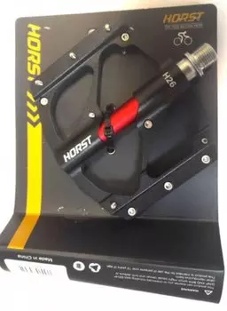 Педали HORST H26 ось Cr-Mo с 2-мя герм. промподш. + 1 DU черные, 00-170860
