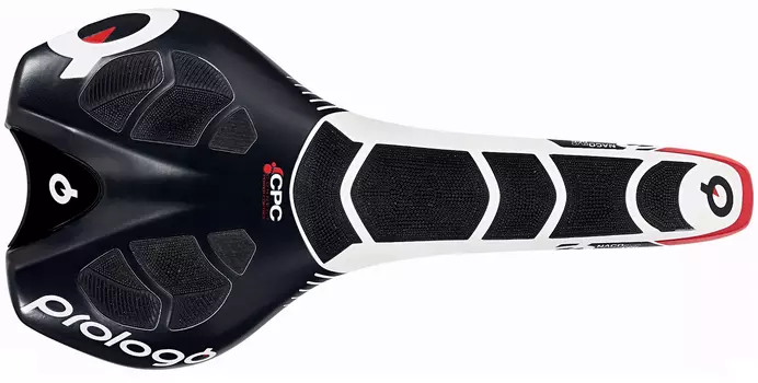 Седло велосипедное Prologo, NAGO EVO CPC, TIROX, 141, CPC, черно-белый, TEAM AM, NAEVTN1WBCT-AM