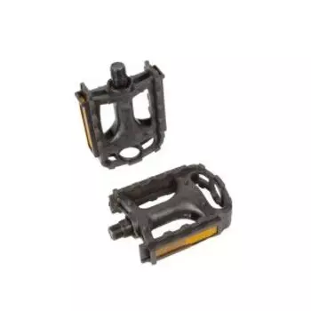 Педали MTB HORST, пластик, с шарикоподшипниками, с отражателями, черные, 00-170290