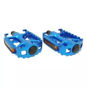 Педали МТВ алюминиевые HORST, литые, с отражателями, 332г/пара, 100х65х30мм, синие, 00-170362