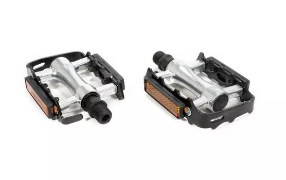 Педали TRIX MTB алюминиевые, 100x80мм, резьба 9/16", серебристые, PD-TX-893-9x16-SL