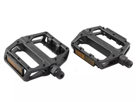 Педали WELLGO B087, BMX, алюминий, ось Cr-mo, 9/16", с подшипниками, 109х100,5х26мм, чёрные, B087