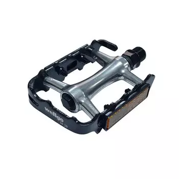 Педали WELLGO с алюминевым ободом M20 подходят под туклипсы, герм. промподшипниках 101х63х24мм, ось Cr-Mo, 6-190433