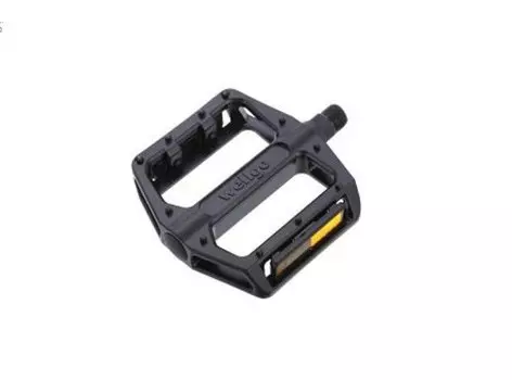 Педали WELLGO, ВМХ, алюминий, ось Cr-mo, 9/16", шариковые подшипники, 109х101х26мм, чёрные с отражателем, B087