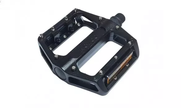 Педали WELLGO, ВМХ, алюминий, ось Cr-mo, 9/16", шариковые подшипники, сменные U-пины, 109х101х26мм, чёрные, B087U