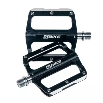 Педали велосипедные 4BIKE K306SBLK, 120х100х18 мм, 3 промподшипника, Cr-Mo ось, алюминий, черный, ARV-K306SBLK