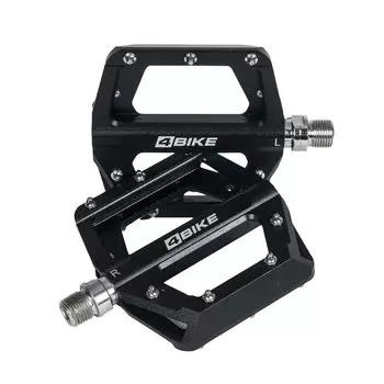 Педали велосипедные 4BIKE K313, материал CNC алюминий, размер платформы 120х98х16 мм, черный, ARV-K313BLK