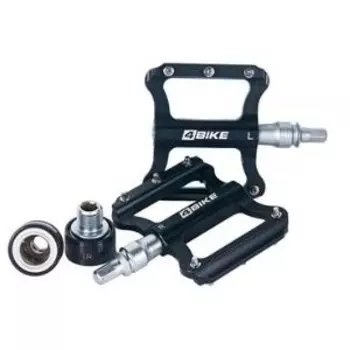 Педали велосипедные 4BIKE K349F черные, размер платформы 99х72х10,5 мм, ARV-K349FBLK