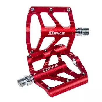 Педали велосипедные 4BIKE M304RED, 118х98х18 мм, 2 промподшипника + втулка скольжения, Cr-Mo ось, ARV-K304RED