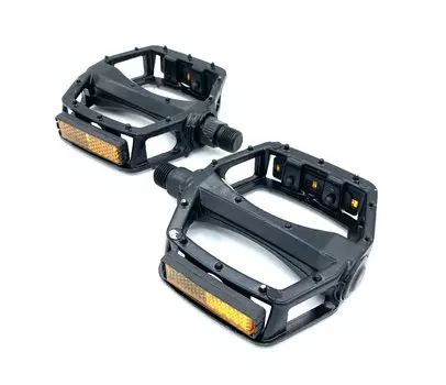 Педали велосипедные 4BIKE M501, 124х108х33 мм, алюминий, насыпные подшипники, стальная ось, черный, ARV-M501