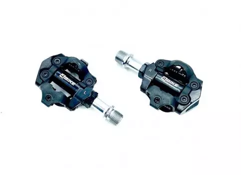 Педали велосипедные 4BIKE P10, контактные, SPD совместимые, 81х85х40 мм, ось Cr-Mo, чёрный, ARV-P10BLK