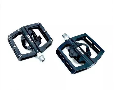 Педали велосипедные 4BIKE PD15, контактные, SPD совместимые, 103х98х30 мм, ось Cr-Mo, чёрный, ARV-PD15BLK