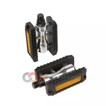 Педали велосипедные алюминиевый с резиновым ободом герметичная ось с отражателями 5-312136