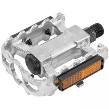 Педали велосипедные BLF-B9, алюминий, 9/16", со светоотражателями, серебристый, 360108