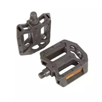 Педали велосипедные M-Wave, BMX, пластик, широкие, шарикоподшипниковые, с отражателем, черные, 5-313310