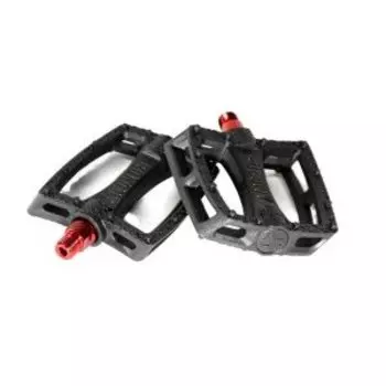 Педали велосипедные COLONY Fantastic Plastic Pedals 9/16" - Nylon/Fibre Mix, черно-красный, 03-002193