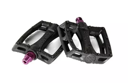 Педали велосипедные COLONY Fantastic Plastic Pedals 9/16" - Nylon/Fibre Mix, черно-фиолетовый, 03-002192