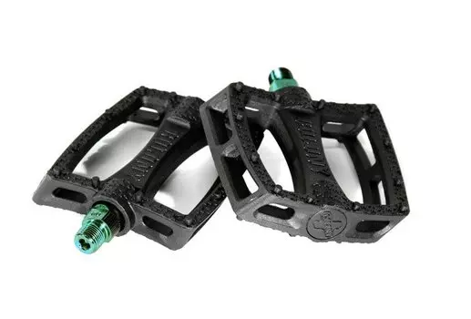 Педали велосипедные COLONY Fantastic Plastic Pedals 9/16" - Nylon/Fibre Mix, черно-зеленый, 03-002195