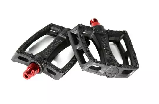 Педали велосипедные COLONY Fantastic Plastic Pedals 9/16" - Nylon/Fibre Mix, черно-красный, 03-002193