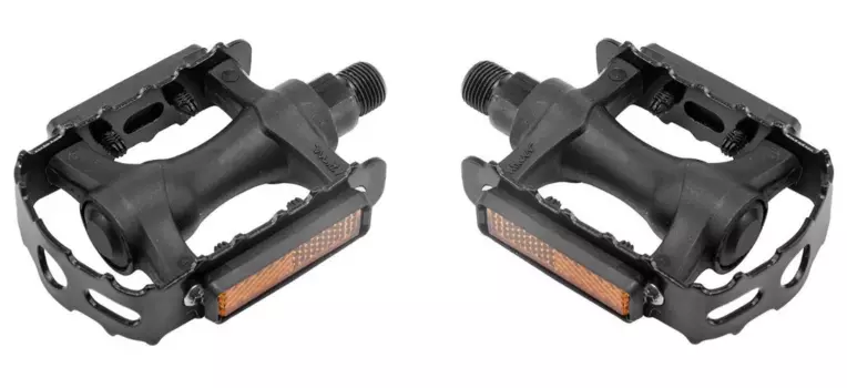 Педали велосипедные CS-107S, платформа, 9/16", 102x78 мм, сталь, черный, 1PE920000186