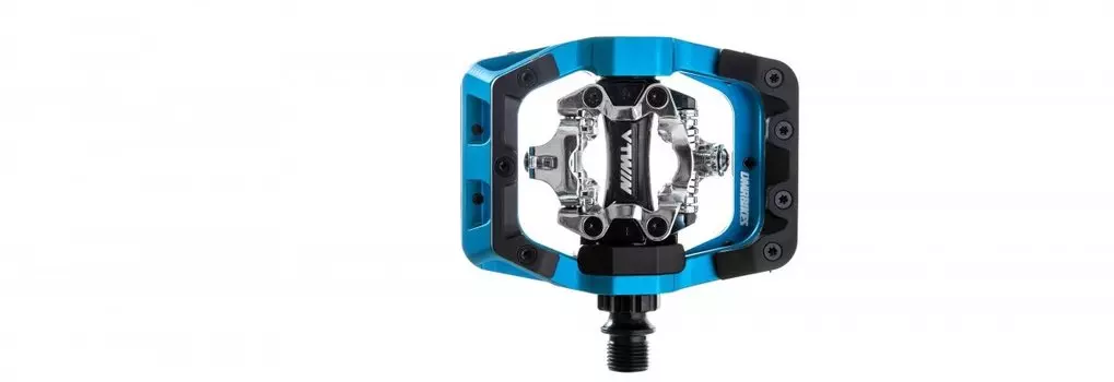 Педали велосипедные DMR V-Twin, алюминий, контактные, синий, DMR-VTWIN-B