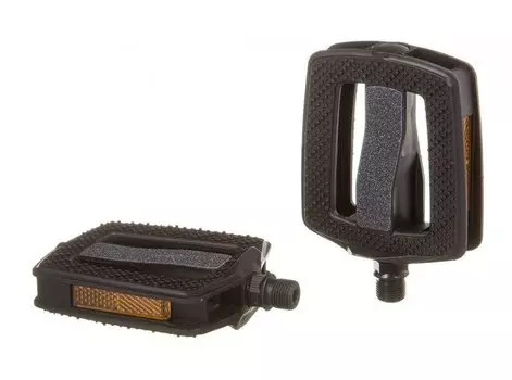 Педали велосипедные FEIMIN, CITY, 9/16", 111x89 мм, подшипники скольжения, пластик, со шкуркой, черный, FP-893ZU