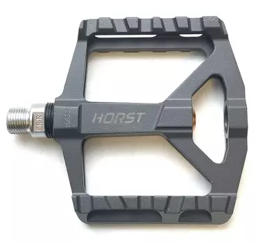 Педали велосипедные HORS H507 алюминий, широкие, ось Cr-Mo, 97*107*16мм, темно-серые, 00-170870