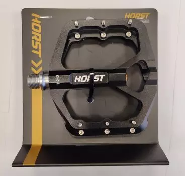 Педали велосипедные HORST H212, алюминий, широкие, ось Cr-Mo, 100*110*12мм, черные, 00-170868