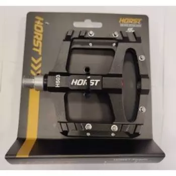 Педали велосипедные HORST H503 алюминий, широкие, ось Cr-Mo, 97*105*17мм, черные, 00-170880