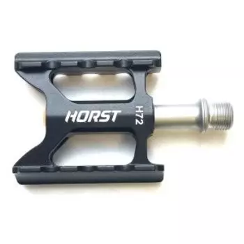 Педали велосипедные HORST H72, алюминий, широкие, ось Cr-Mo, 72*65*18мм, черные, 00-170873