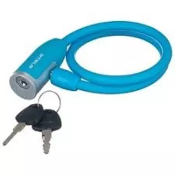 Велосипедный замок Stels 84356, тросовый, на ключ, 10х650 мм, синий, 540053