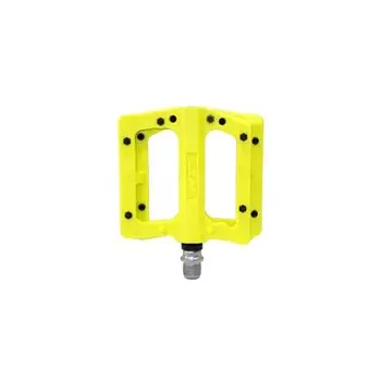 Педали велосипедные HT PA12A Nano-P, пластик, стальные шипы, неоновый желтый, PA12AX0902H1X0