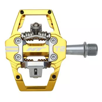 Педали велосипедные HT T2, 68x84x17 мм, Gold, T2XXXX2Y52G1X1