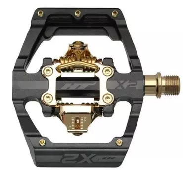 Педали велосипедные HT X2SX Stealth, черно-золотой, X2SXXX1J01K1X1