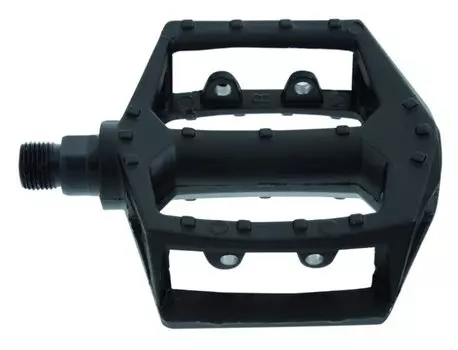 Педали велосипедные M-Wave алюминиевые литые широкие резьба 9/16", черные 5-311348
