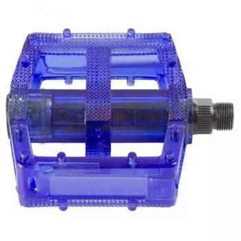 Педали велосипедные M-WAVE BMX, пластикоевые, широкие, ось Cr-Mo, синие, 5-311384