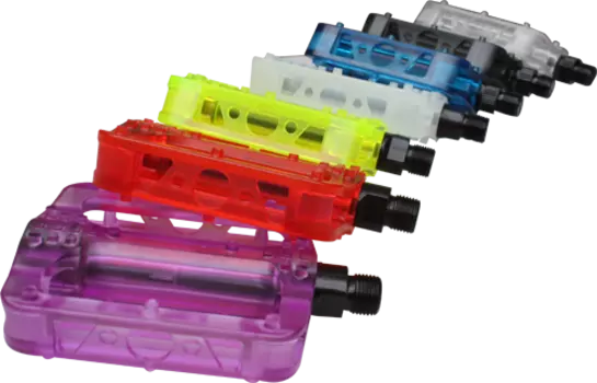 Педали велосипедные MTB/BMX пластиковые широкие полупрозрачные GM-02 RED (50) красные 6-103