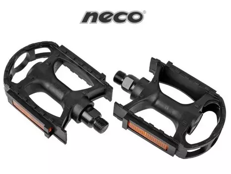 Педали велосипедные NECO, 9/16", 108х85 мм, пластик, черный, FWD3032603-29