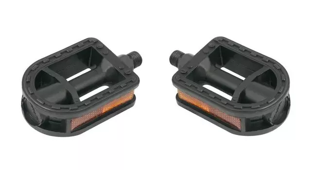 Педали велосипедные SAIGUAN PS24, детские, пластик, с отражателями, 90х62, ось 1/2" (12мм), черный, RPEPS2400001