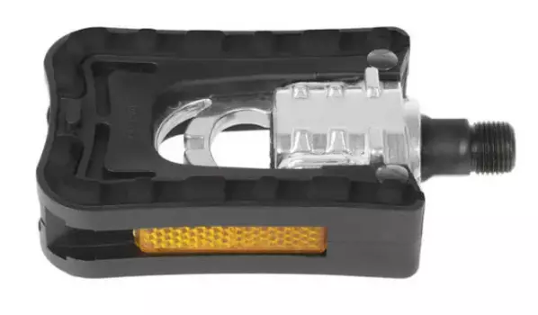 Педали велосипедные M-Wave, складные, алюминий, пластик, ось Cr-Mo, с катафотами, черные, 5-311765