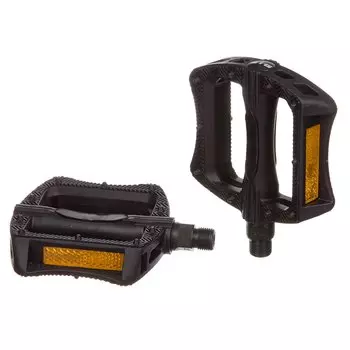 Педали велосипедные STG B123, пластик, ось 9/16, насыпные подшипники, черный, Х88790