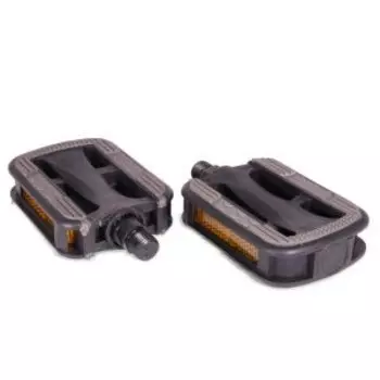 Педали велосипедные TRIX CITY, пластиковые, с эластомерными накладками, 110x73мм, 9/16", серо-черные, PD-TX-P614-9x16-BК