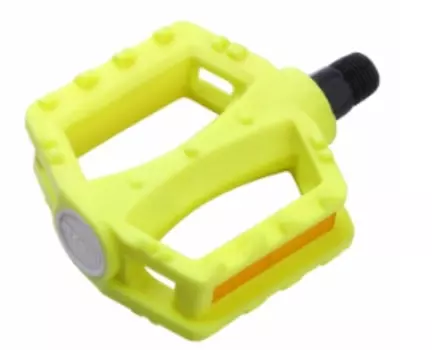 Педали велосипедные Vinca Sport, пластиковые детские, 84x78мм, ось 1/2", лайм, индивидуальная упаковка, VP 620 1/2" lime