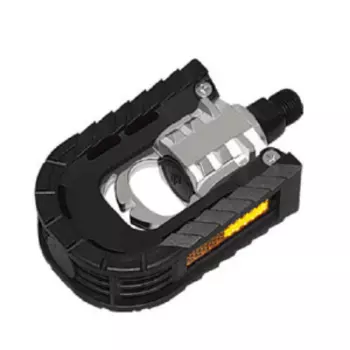 Педали велосипедные, Vinca Sport, ось 9х16, пластиково алюминиевые, складные, черные, VP 99