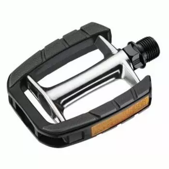 Педали велосипедные VP CITY, алюминиевые/пластиковые, 100 x 80мм, 9/16", серебристо-черные, VP-613