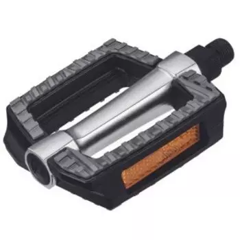 Педали велосипедные VP CITY, алюминиевые/пластиковые, 111 x 80мм, 9/16", серебристо-черные, VP-617