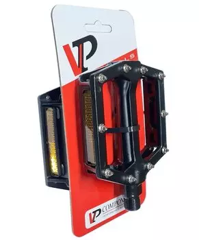 Педали велосипедные VP, ВМХ, алюминий, ось из бористой стали, 9/16", 105х102х20 мм, сменные пины, 460 г, чёрный, VP-531E