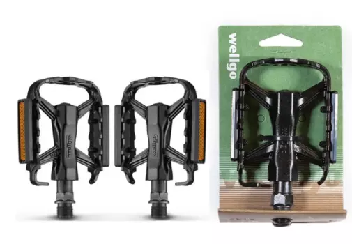 Педали велосипедные Wellgo C-169DU, CITY, 9/16", 105x80x23 мм, алюминий, черный, WLGC169DU